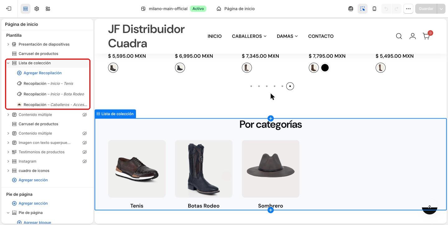 Lista de colección con sus recopilaciones