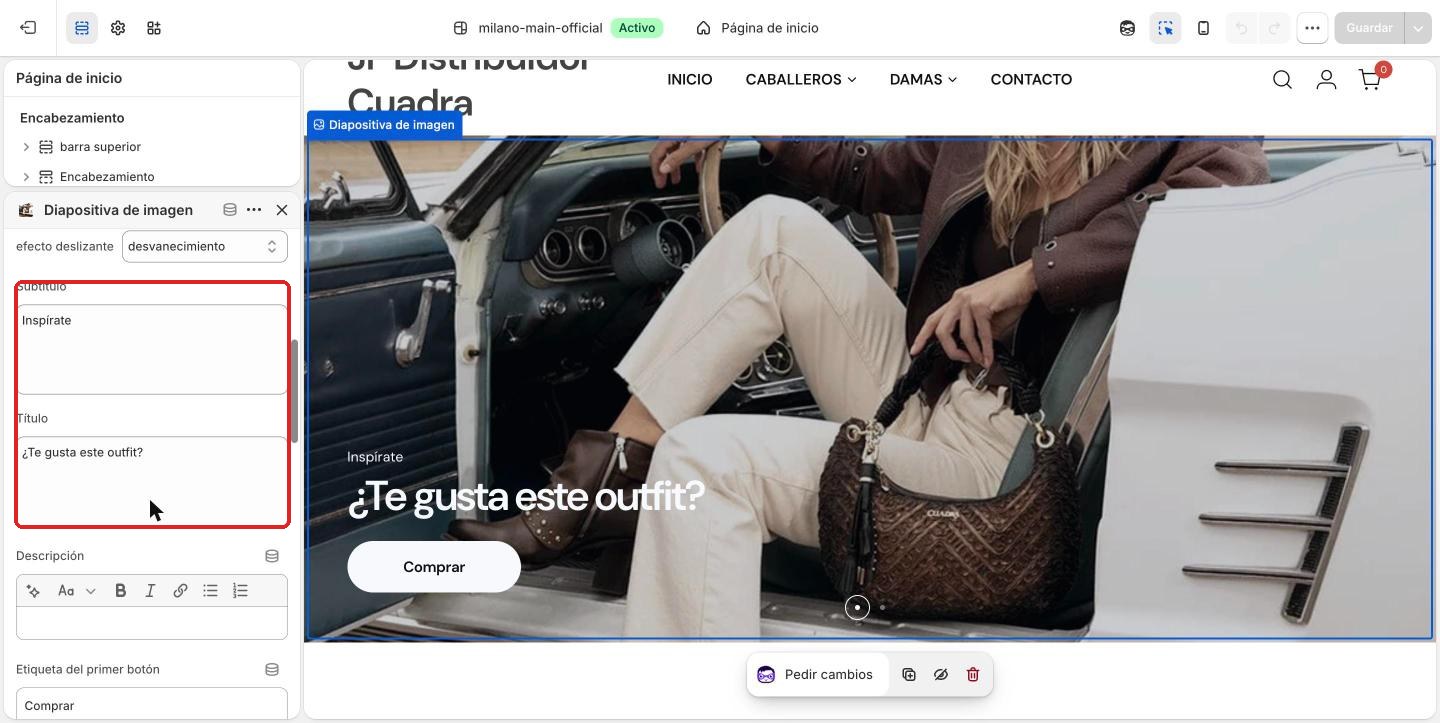 Textos de la diapositiva
